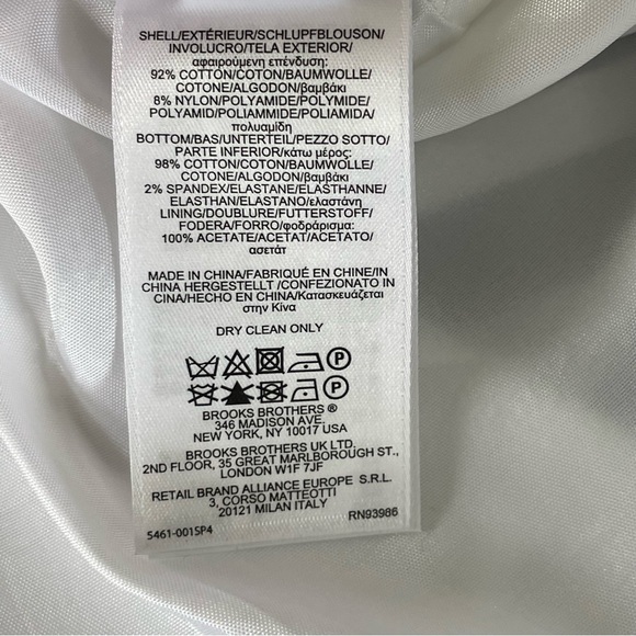 346 Brooks Brothers A Line Round Neck Short Sleeve Dress Sz 4 Blue White Stripe - Picture 5 of 10